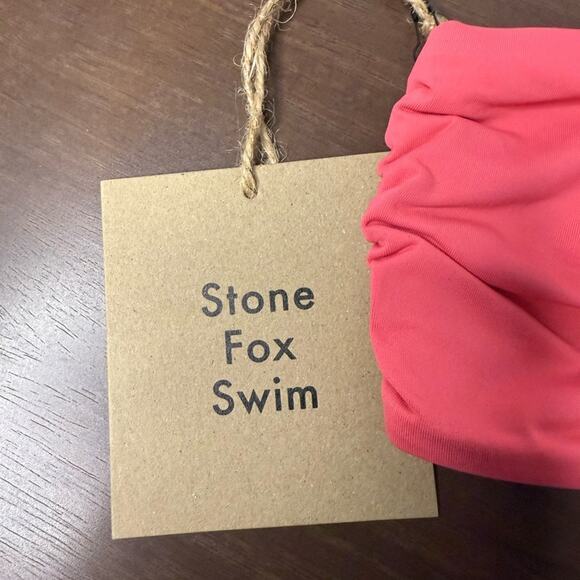 Stone Fox Swim Lele Bikini Top in Sunset Pink Size XS NWT - Picture 9 of 10